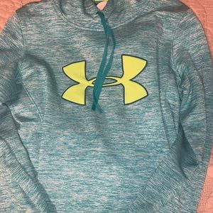 blue and green under armour hoodie